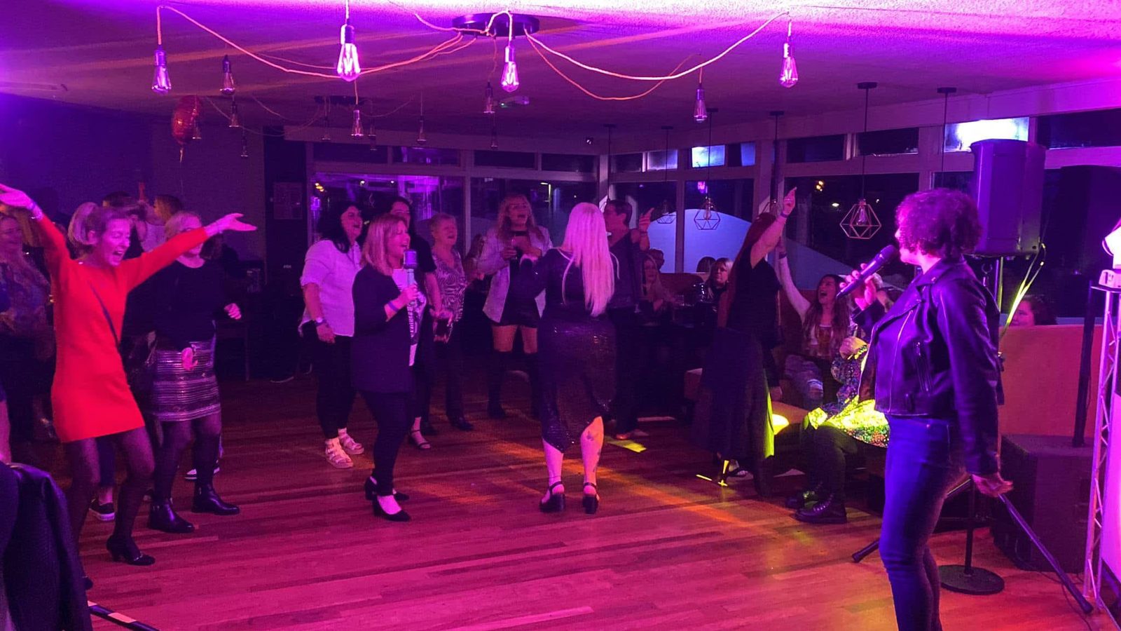 Guests dancing during evening entertainment at The Falstaff Inn